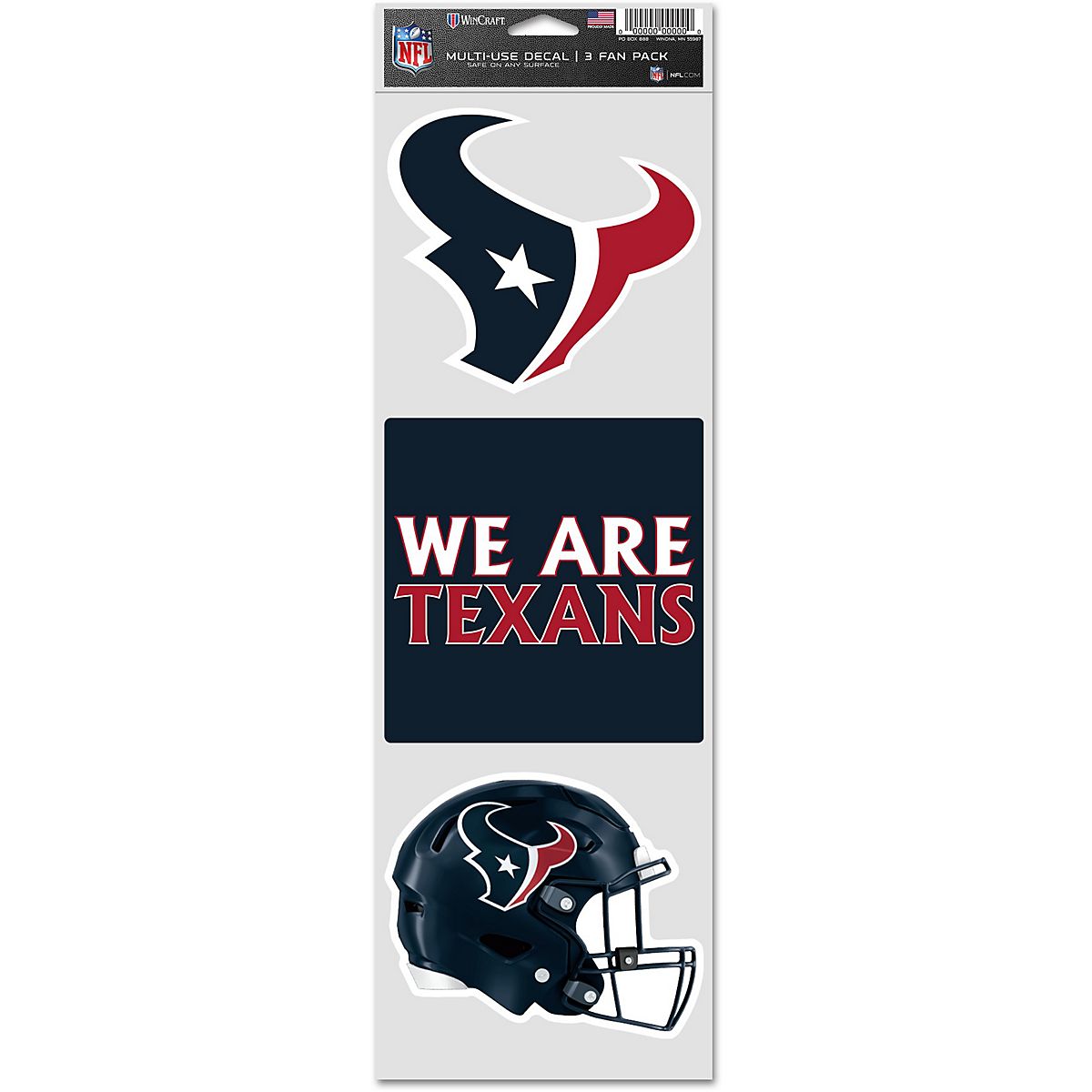 WinCraft Houston Texans 3.75x12 Fan Decal 3-Pack | Academy