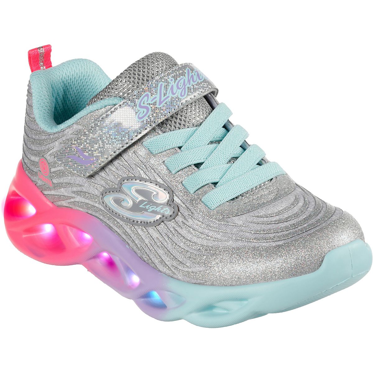 SKECHERS Girls’ 4-7 Twisty Brights Rainbow Shoes