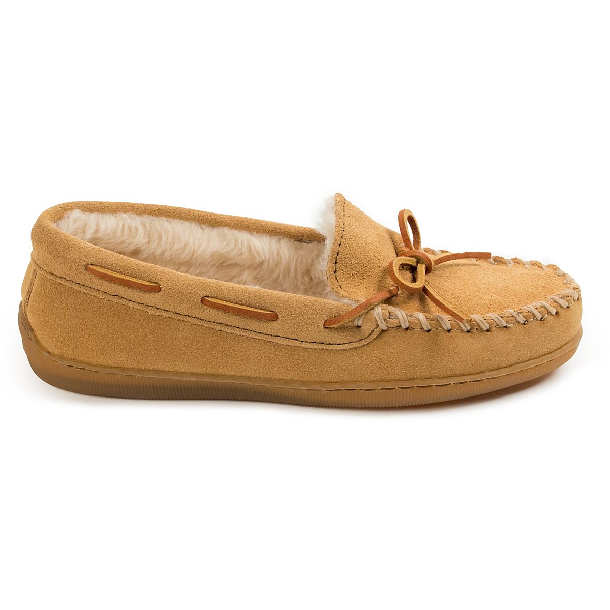 Women’s PileLined Hardsole Moccasin Slippers Academy
