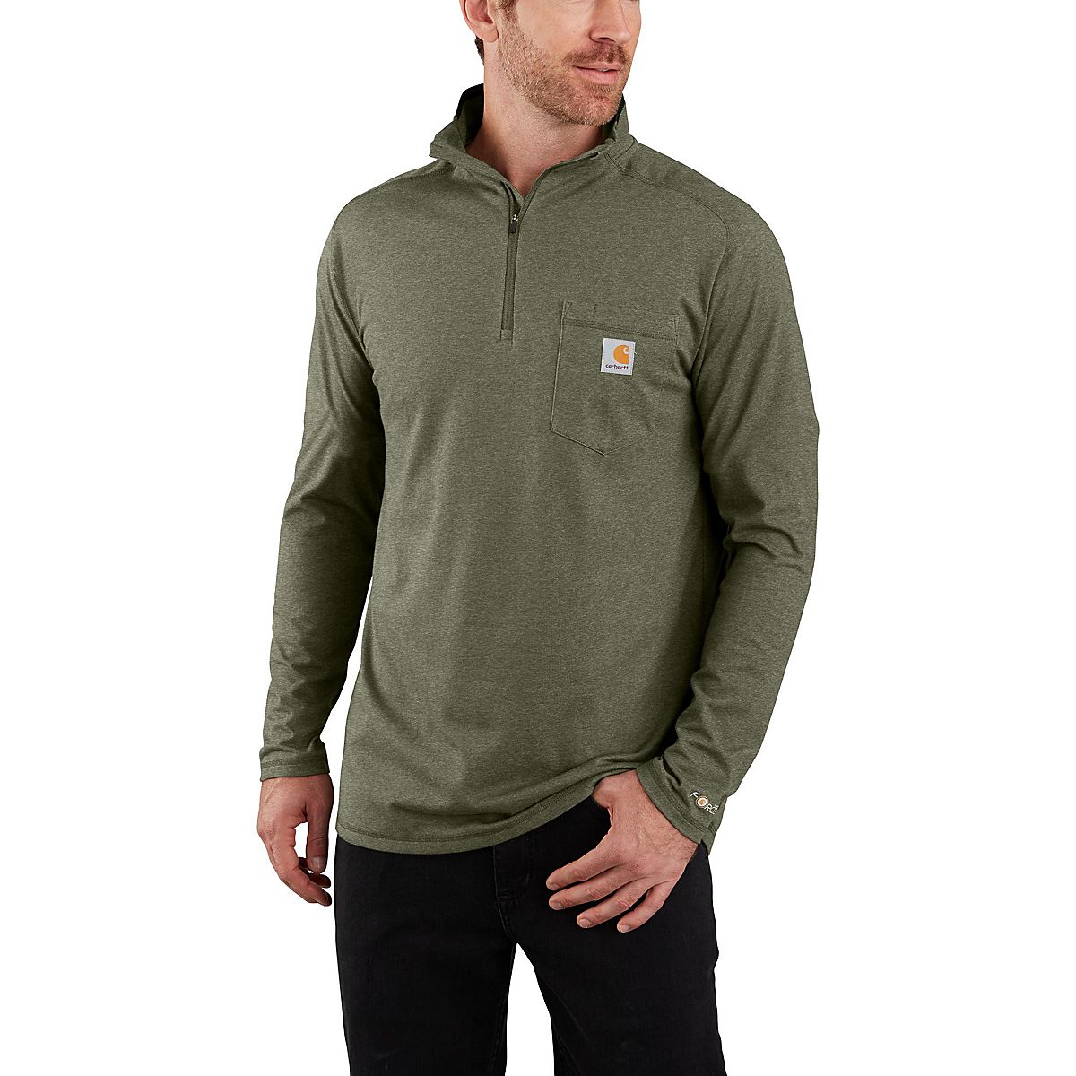 Carhartt Men's Force Relaxed Fit 1/4-Zip Pocket Long Sleeve T