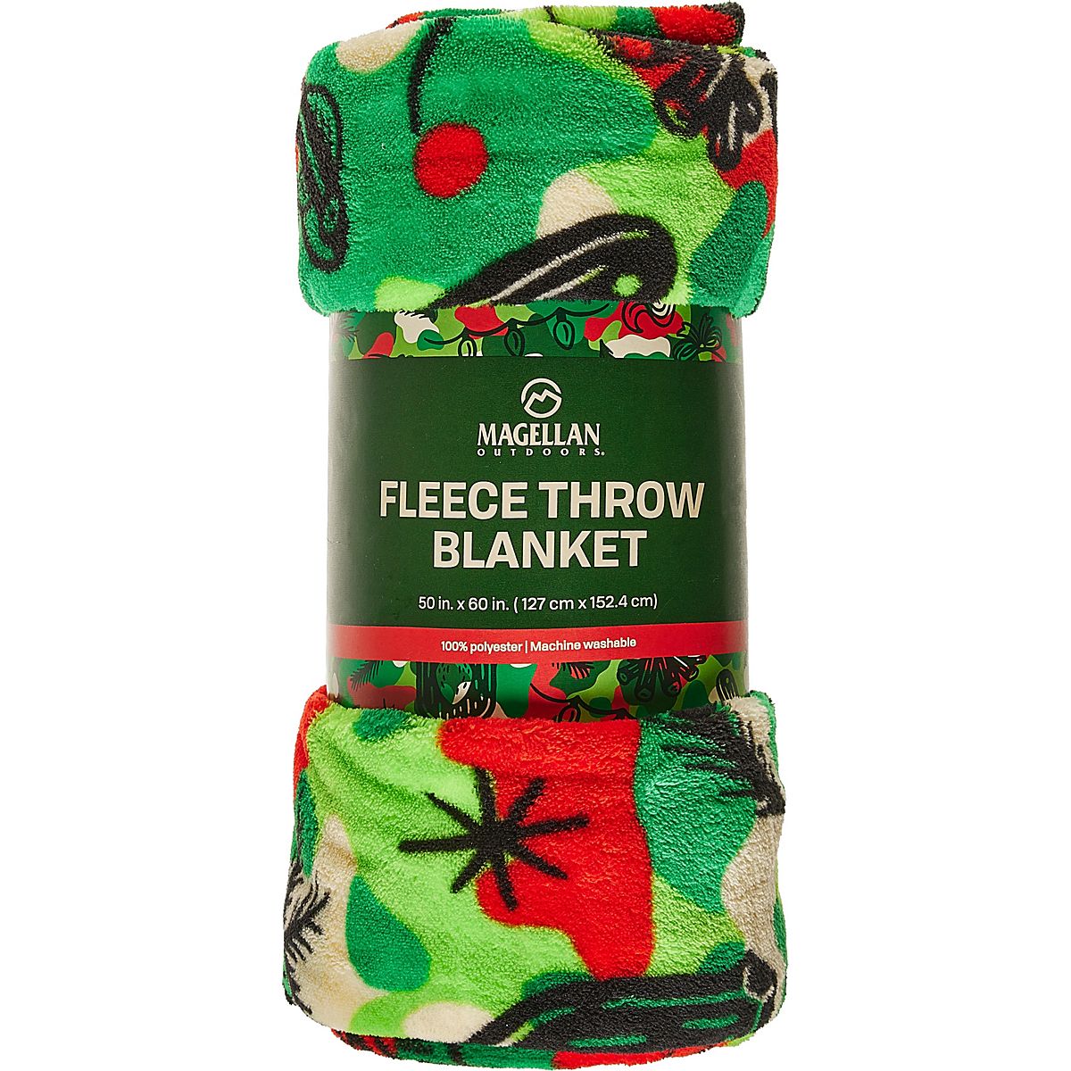 Magellan Outdoors Christmas Camo Fleece Throw Blanket Academy