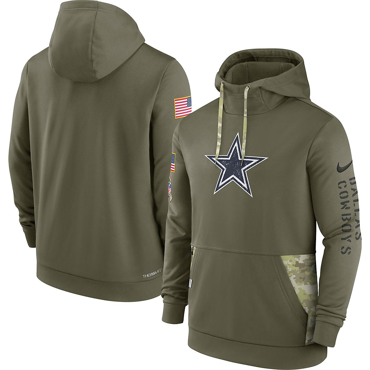 Youth Nike Brown Dallas Cowboys 2023 Salute to Service Club Fleece Pullover Hoodie Size: Small