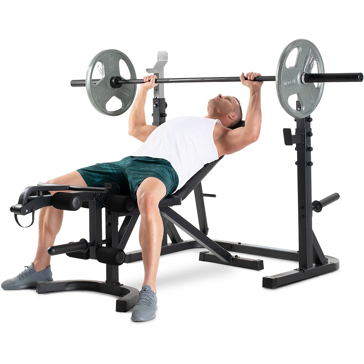 Weider bench best sale with weights