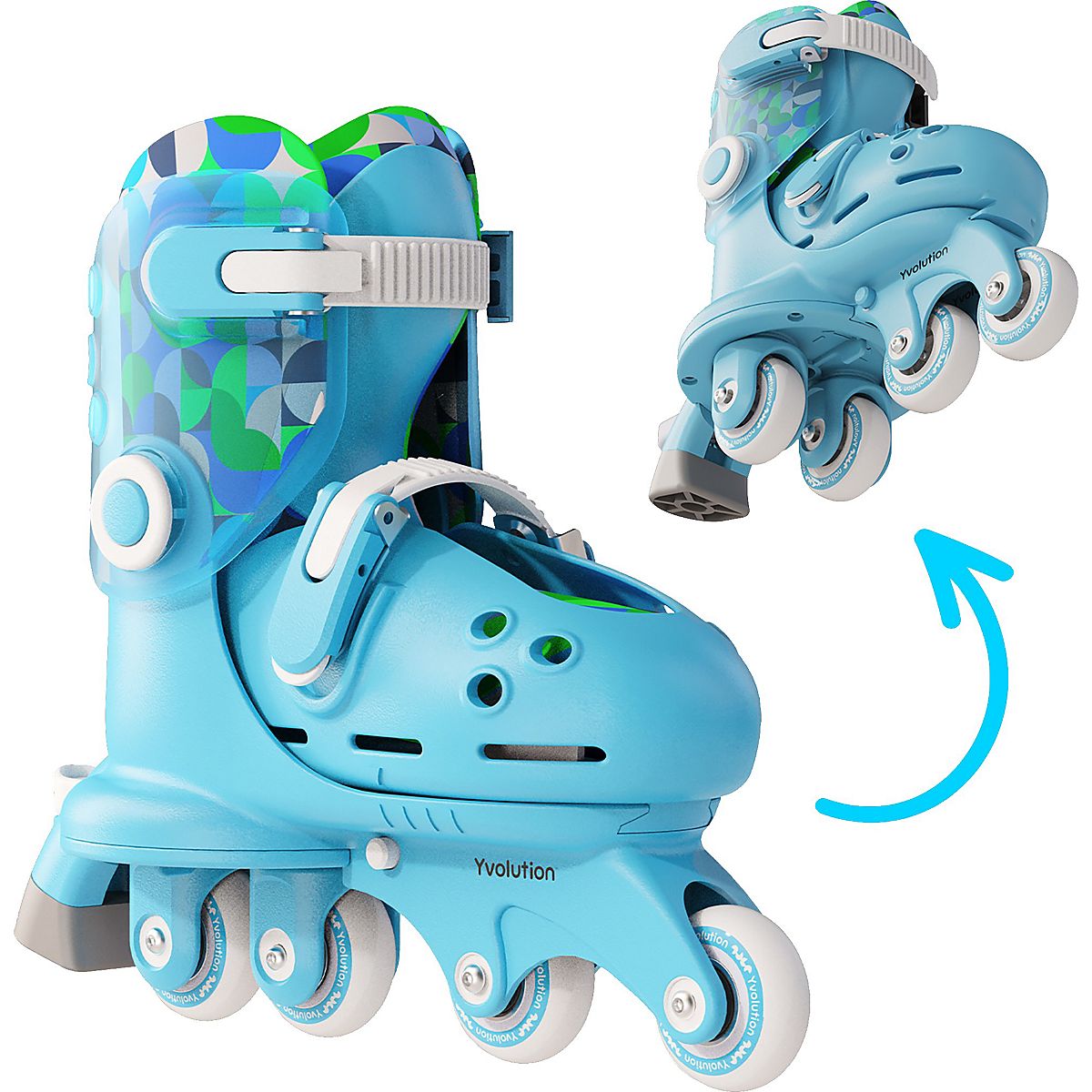 Yvolution Kids' Twista Adjustable 2in1 Roller Skates Academy