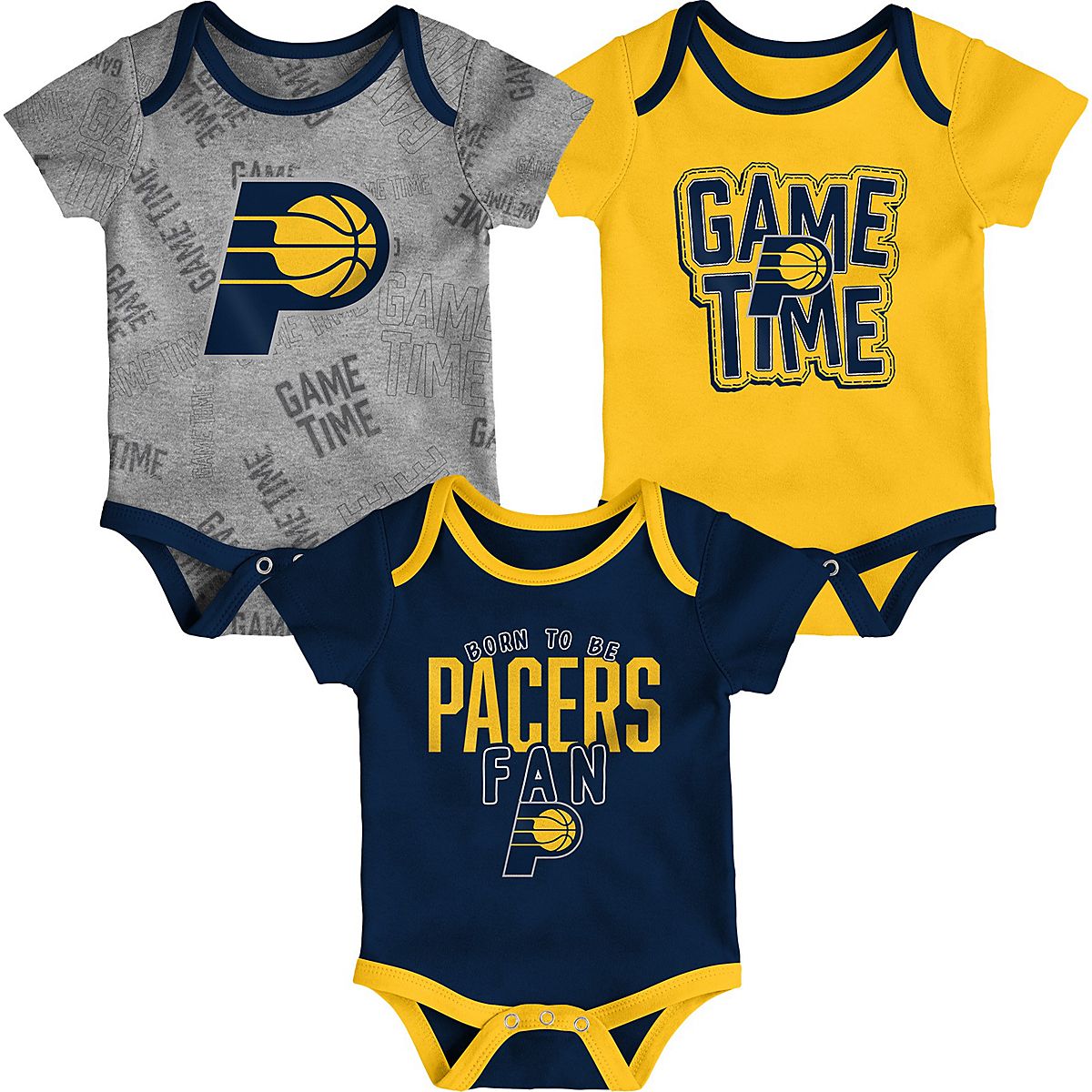 Outerstuff Infants’ Indiana Pacers Game Time Creeper Set 3Pack Academy