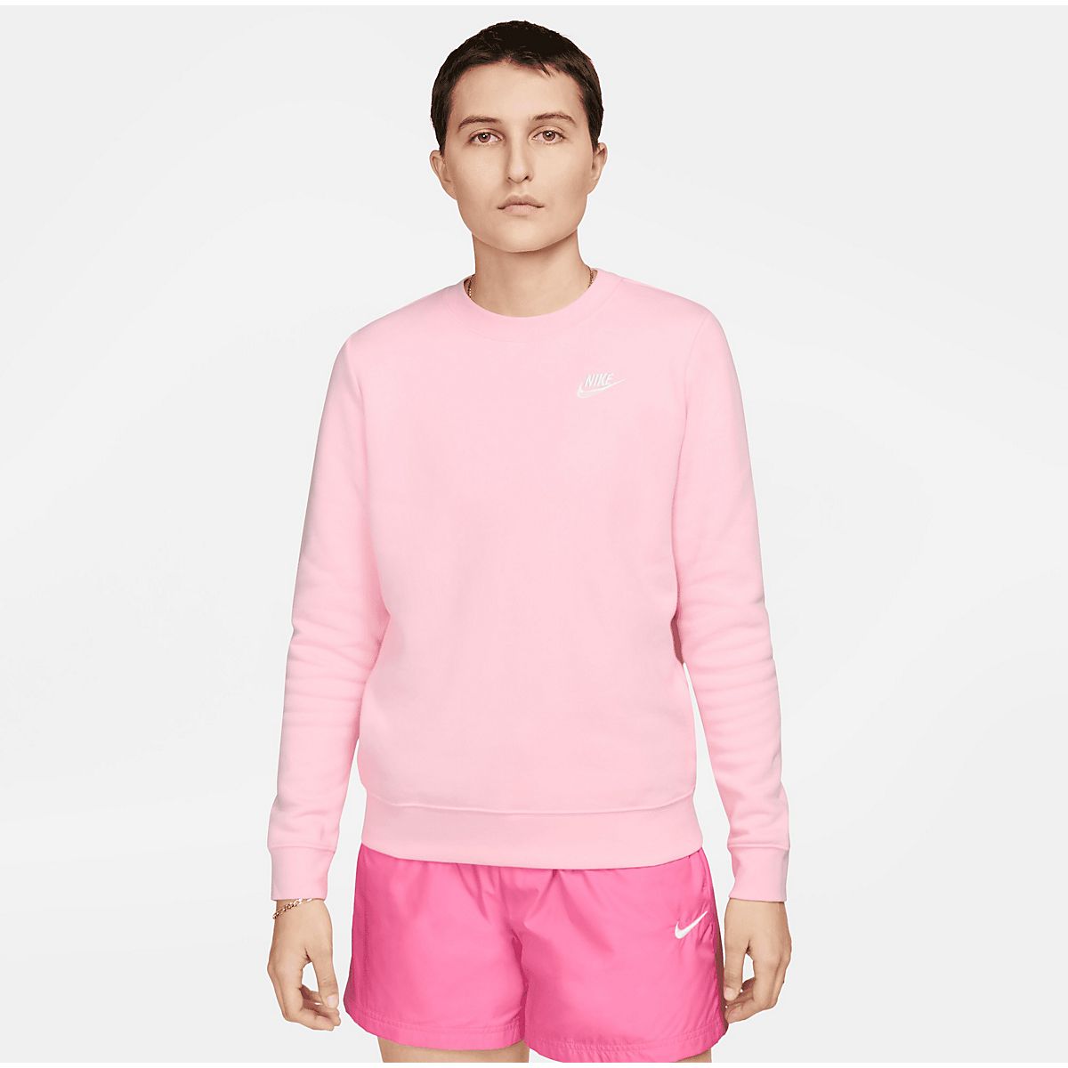 Nike crew best sale sweatshirt pink