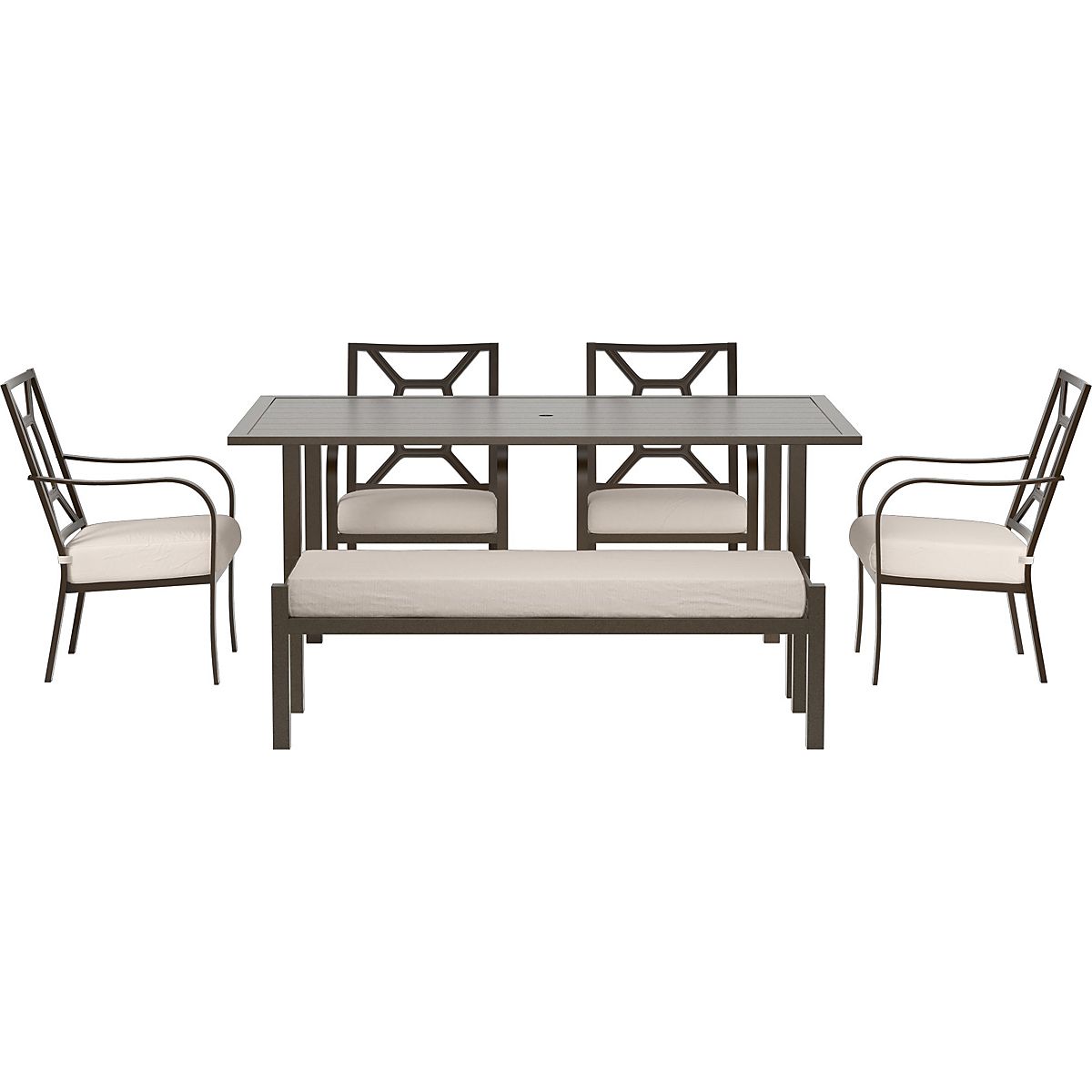 Six piece outdoor dining set hot sale