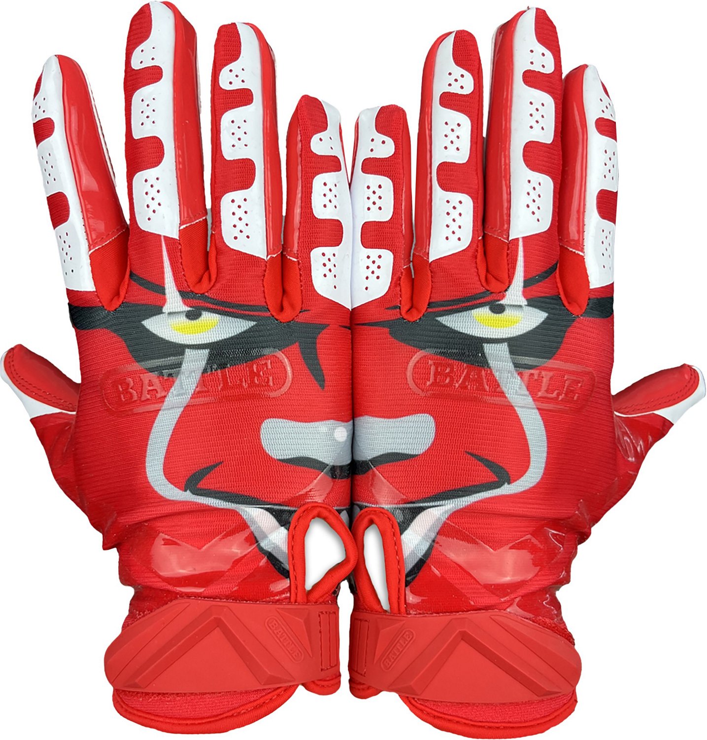 thumbnail image 2 of Battle Sports Triple Threat Wide Receiver Football Gloves Ultra Stick Adult Youth Gloves Adult X Large Red 2 of 14