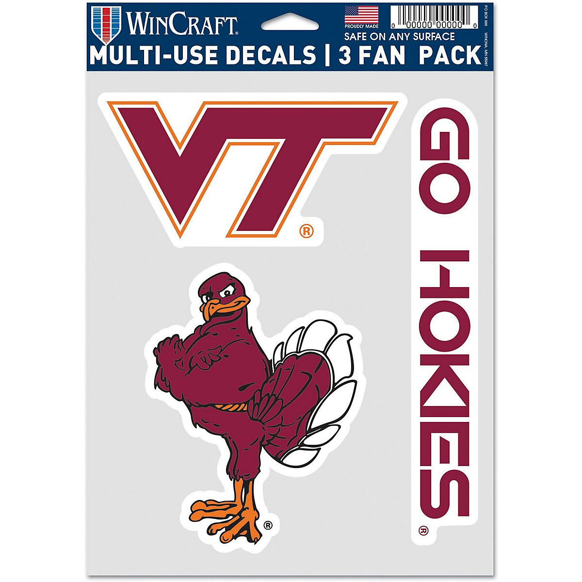 WinCraft Virginia Tech Fan Decals 3-Pack | Academy