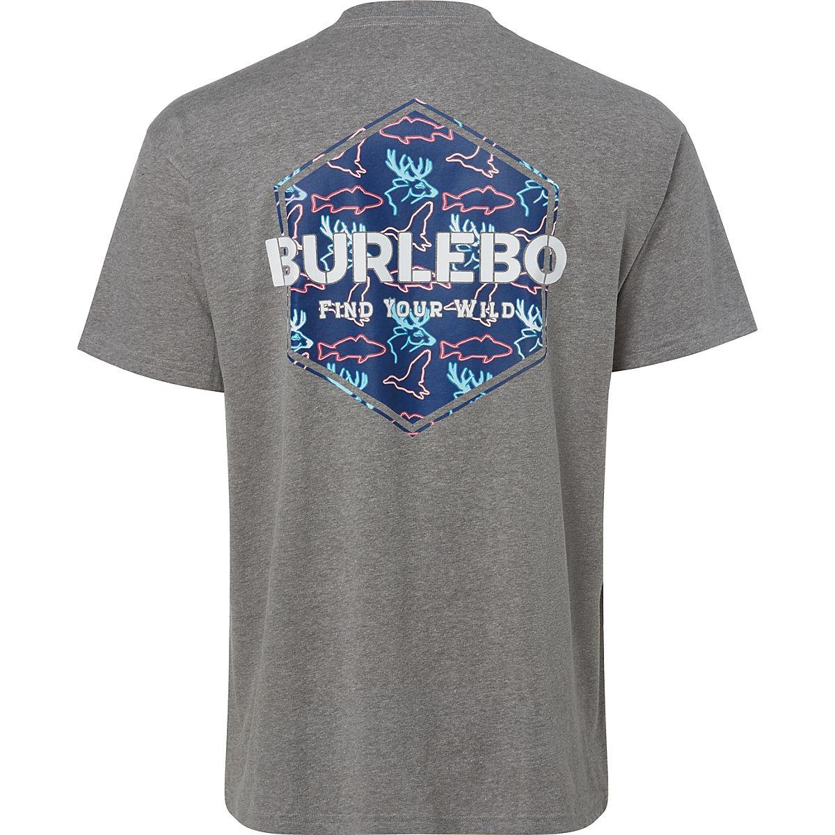 Burlebo Men's Blue Camo Signature Logo T-shirt 