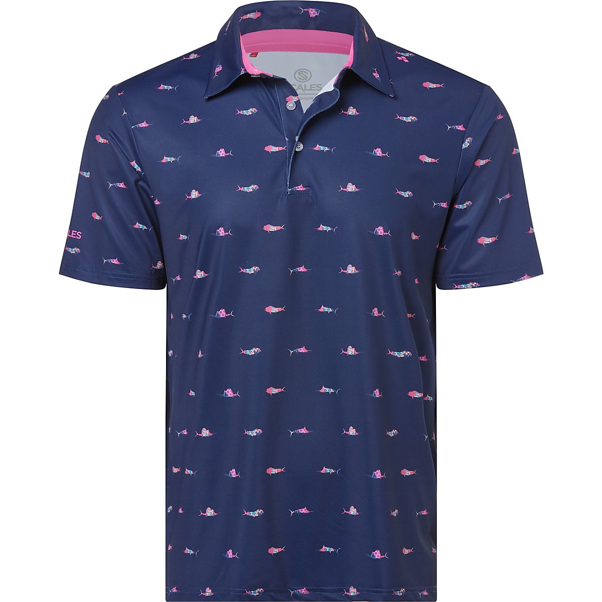 SCALES Men's Trippy Fish Polo Shirt Free Shipping at Academy