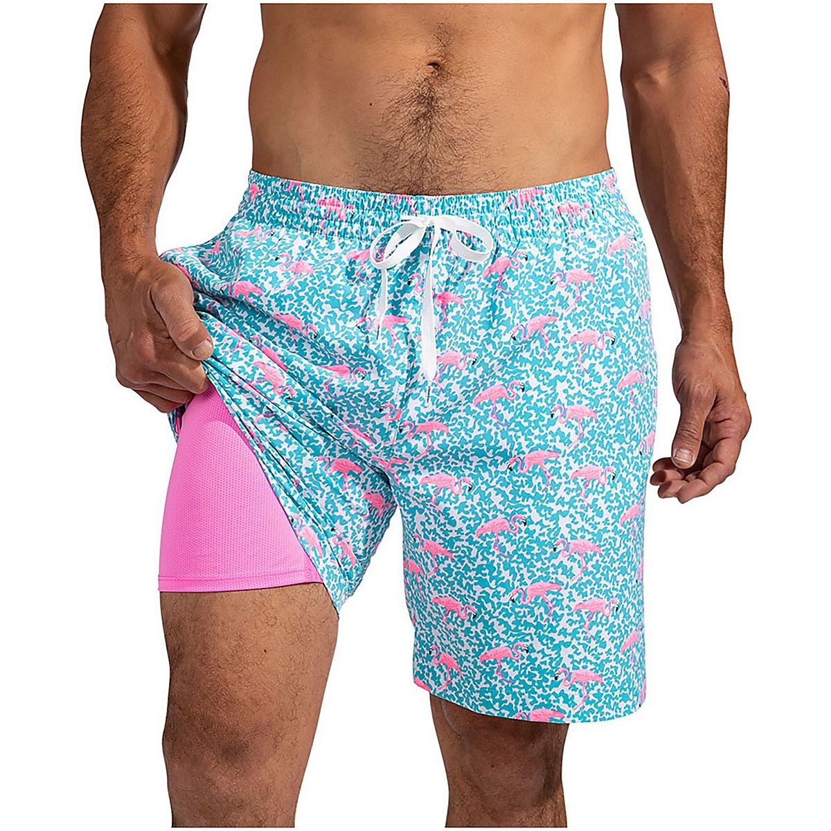 Chubbies Men's Domingos Are For Flamingos Lined Stretch Swim Trunks 7 ...