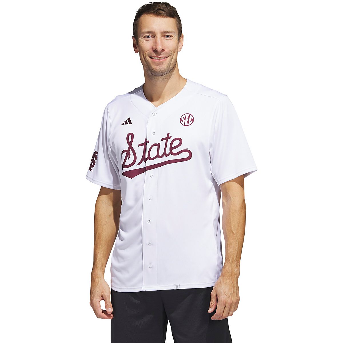 adidas Men's White Mississippi State Bulldogs Replica Baseball