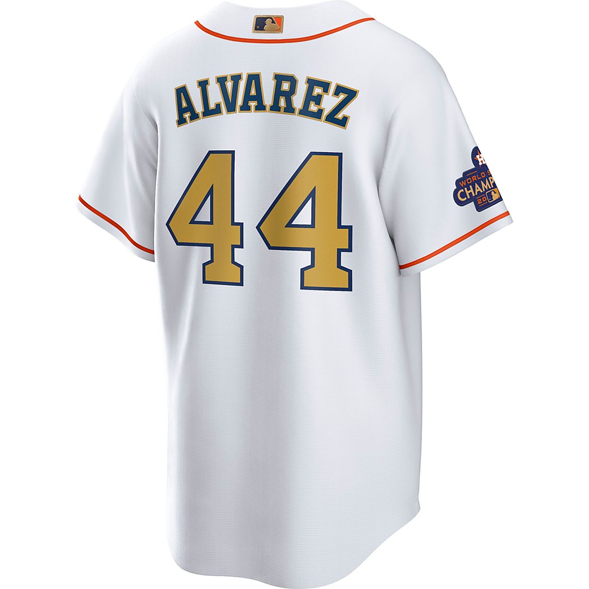 Nike Men’s Houston Astros Alvarez Gold Name and Number Graphic T-Shirt Navy Blue, Small - MLB Apparel Events at Academy Sports