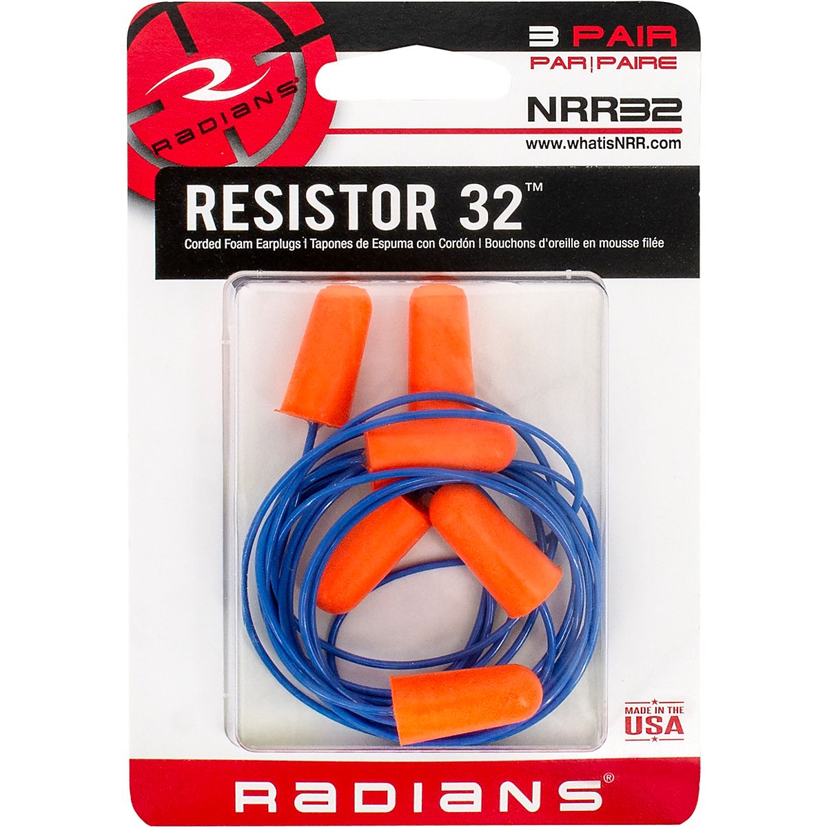 Radians Corded Foam Ear Plugs 3Pack Academy