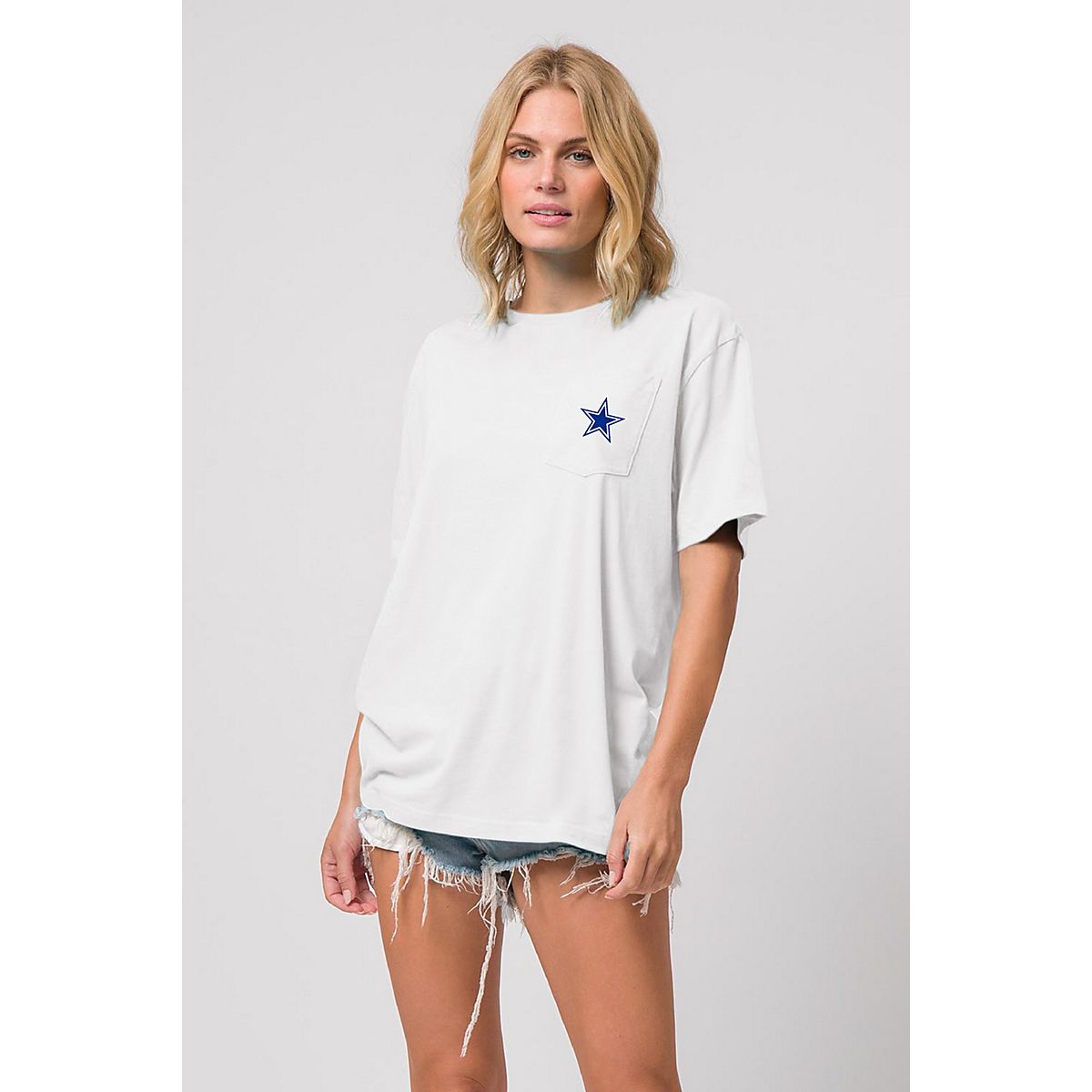 LAUREN JAMES Dallas Cowboys Womens Tee - HEATHER GRAY