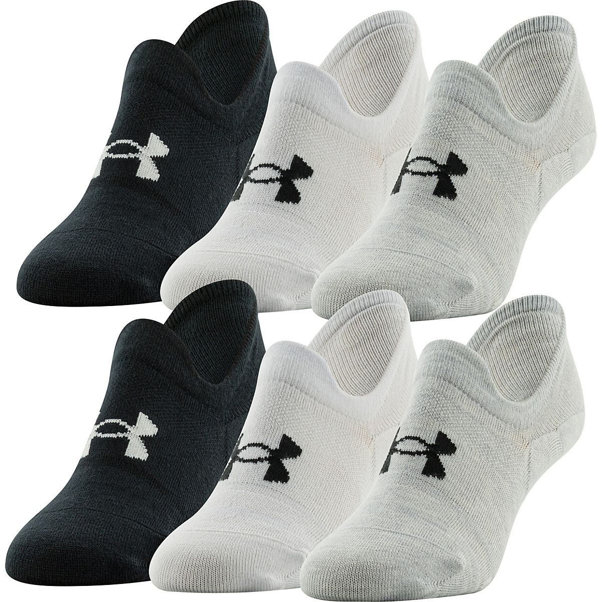 Under Armour Women's Essential Ultra Low Tab Footie Socks 6Pack Academy