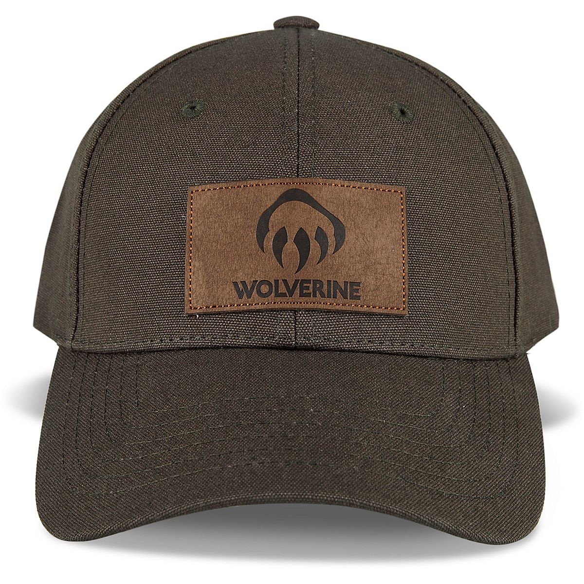 Wolverine Adults' Leather Patch Heavy Duty Canvas Adjustable Cap | Academy