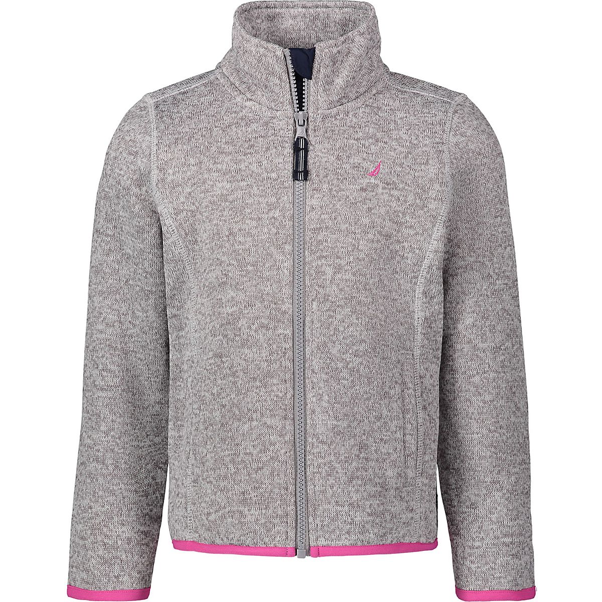 Nautinati Girls Pink Polar Fleece Hooded Sweatshirt With Applique Embroidered Details main image 0