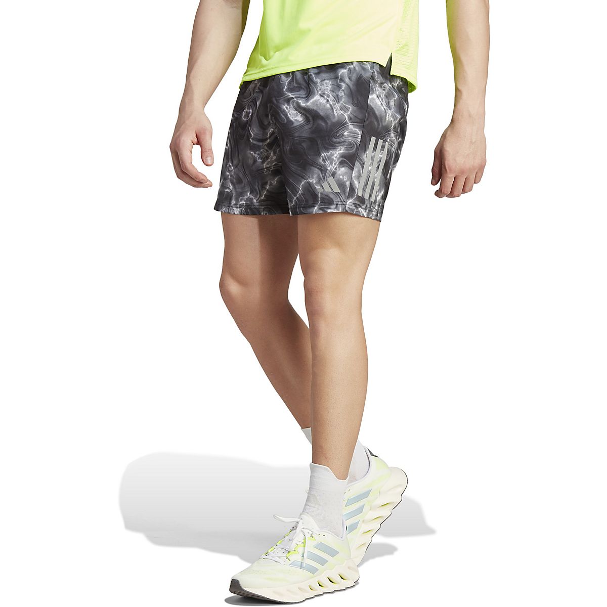 adidas Men s Own the Run AOP Shorts 5 in Academy