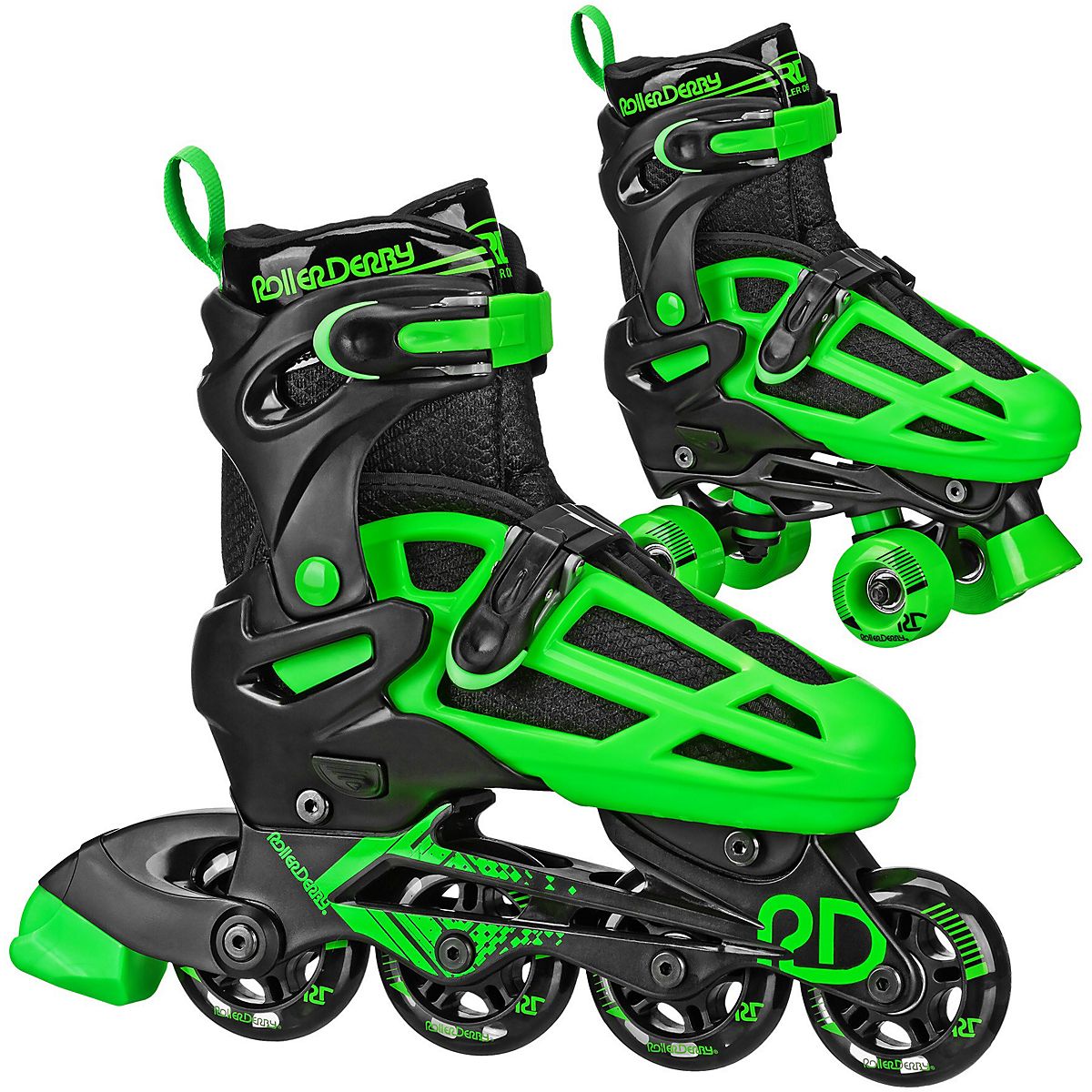 Roller Derby Falcon 2in1 Adjustable Quad and Inline Skates Combo
