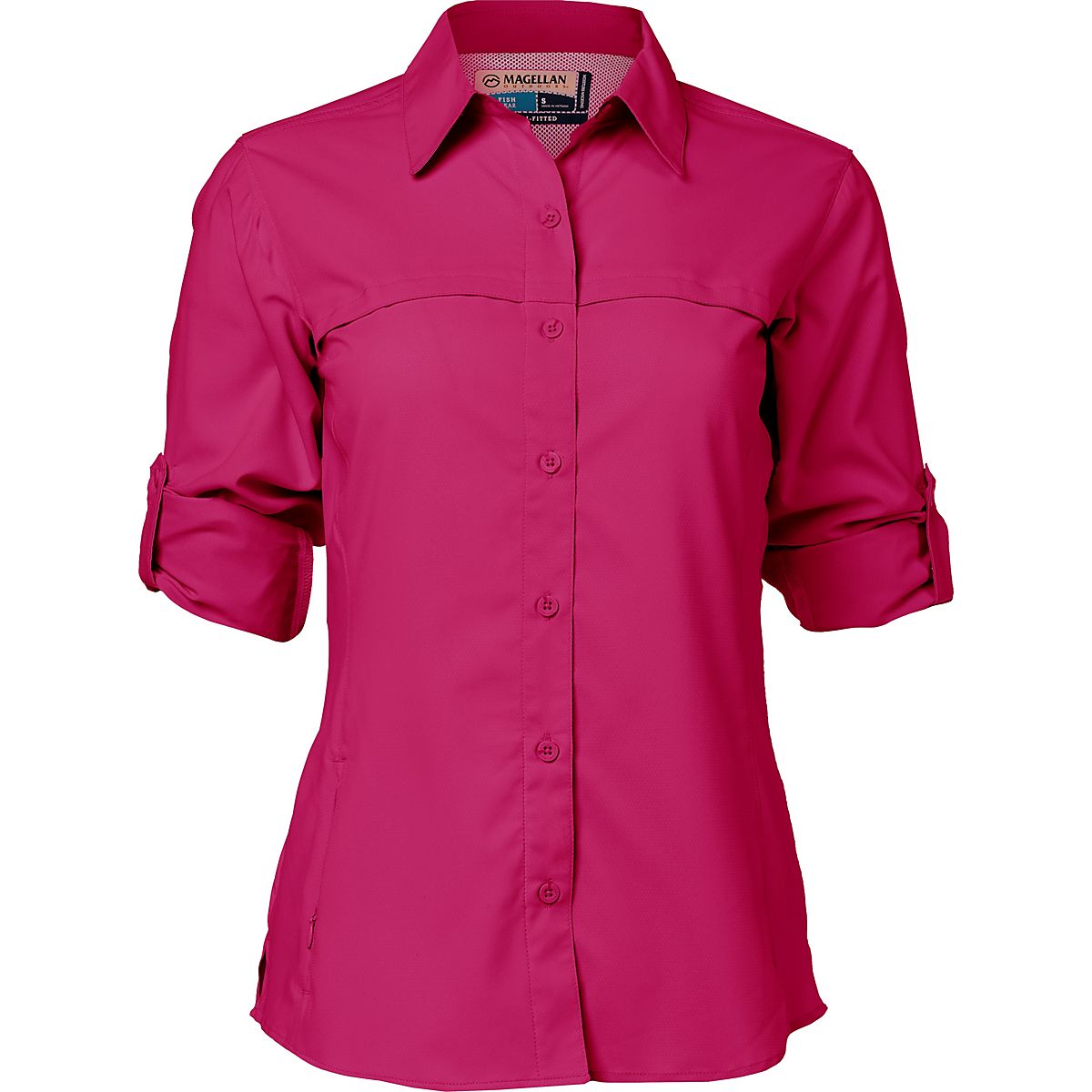 MAGELLAN Women’s Long Sleeve Button Down Fishing Shirt Outdoor Solid Orange  Sm