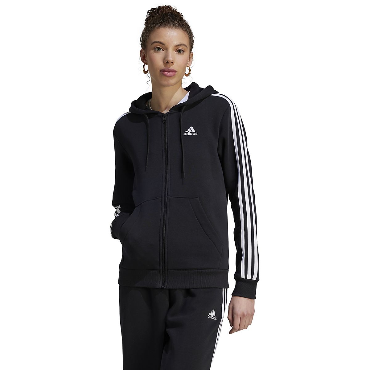 Adidas three stripe hoodie on sale women's