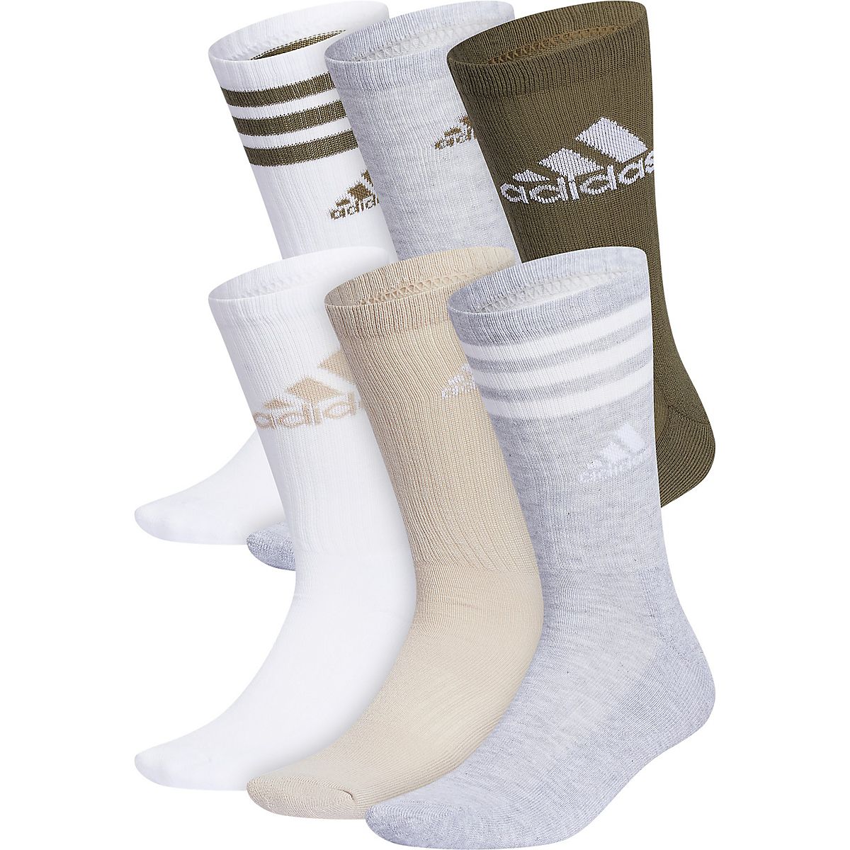 adidas Cushion Mixed Crew Socks 6 Pack | Academy