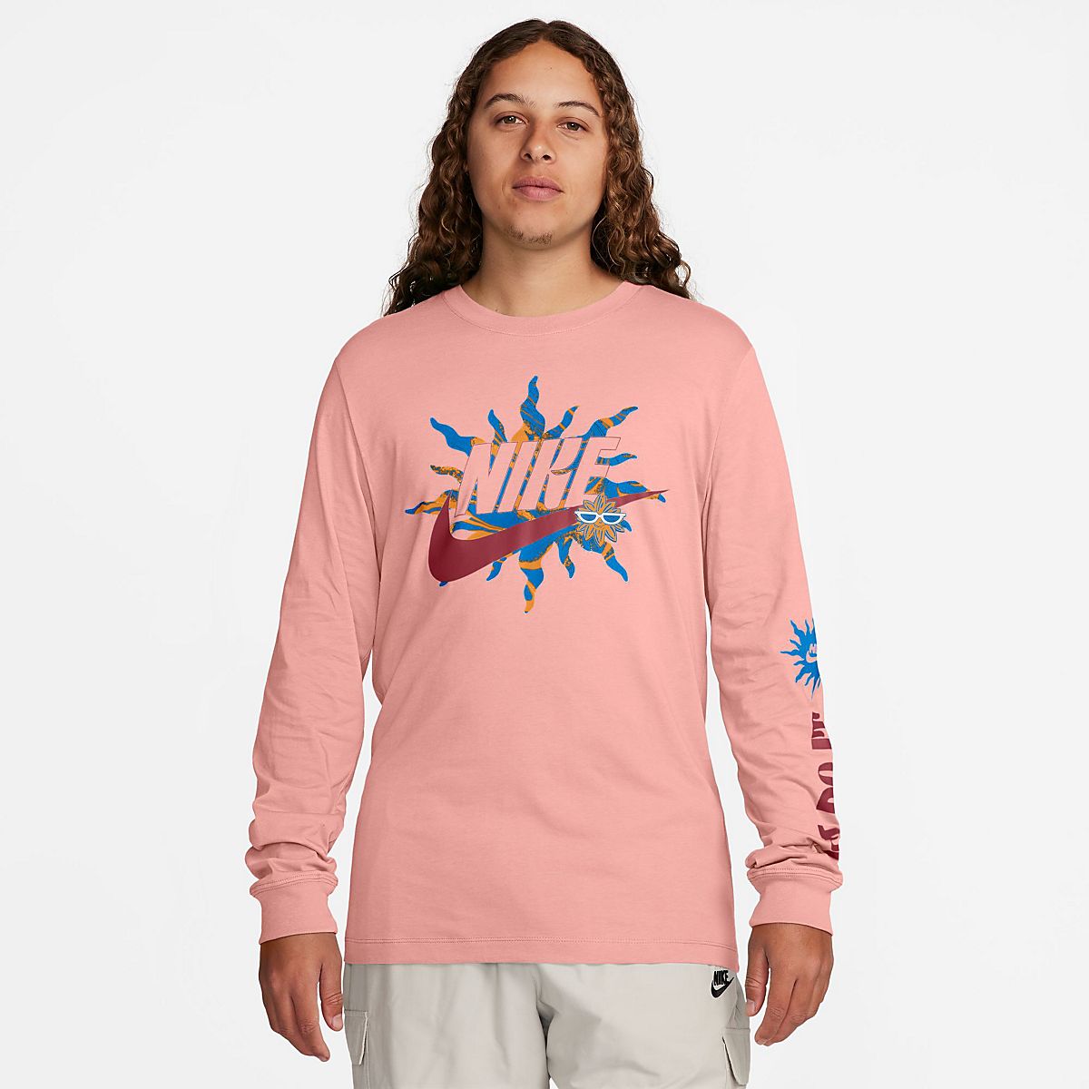 hkno 　Nike ナイキ　長袖ジップ シャツ US-Sサイズ ピンク Nike Men's NSW Spring Swoosh JDI Long Sleeve Shirt | Academy