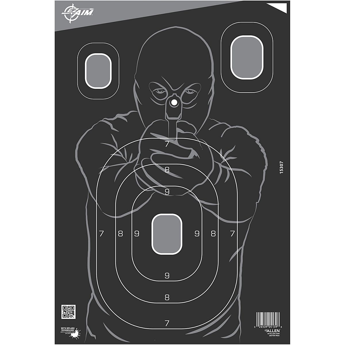 Allen Company EZ Aim 12.5x18.25in Splash Reactive Silhouette Paper