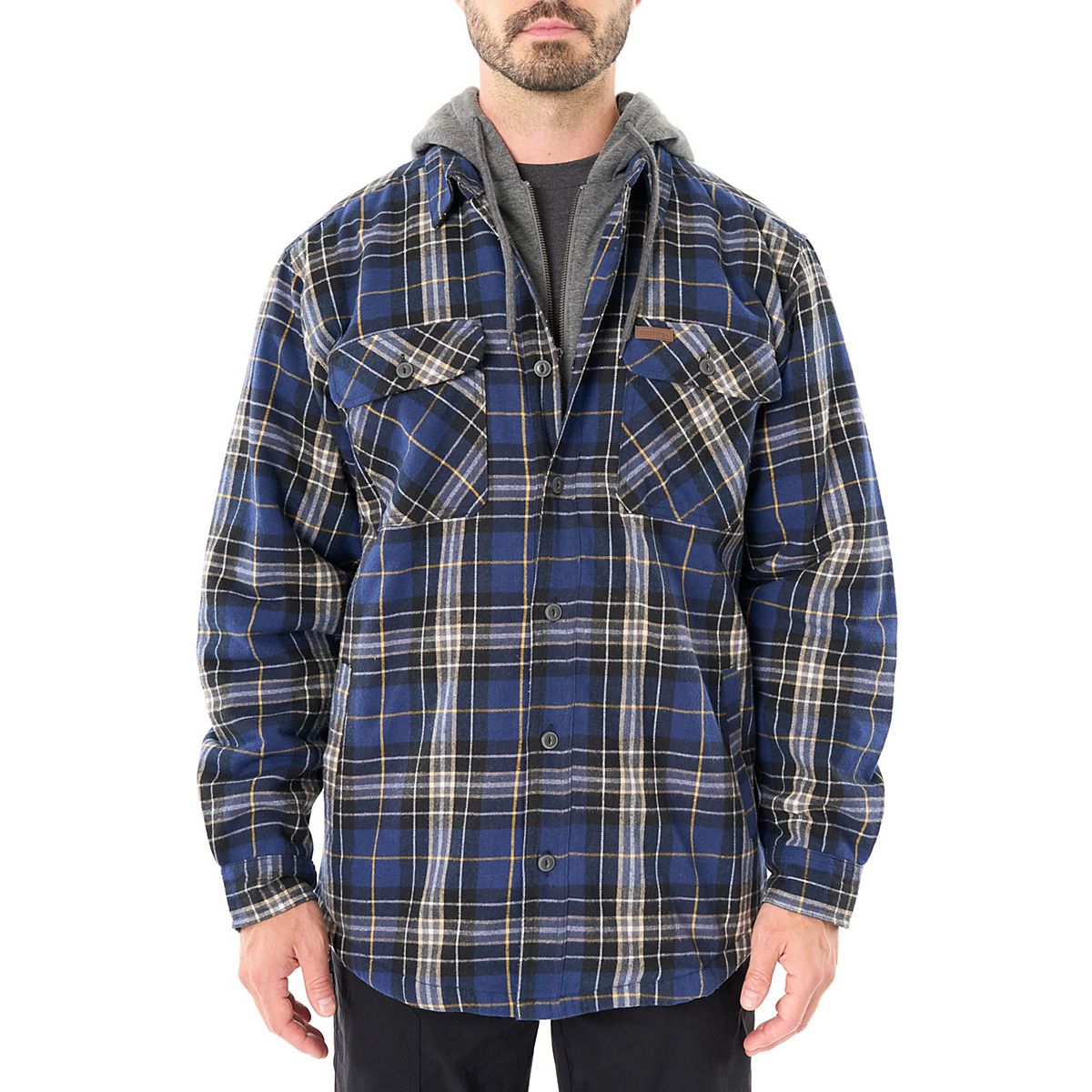 Big and tall hooded flannel jacket sales