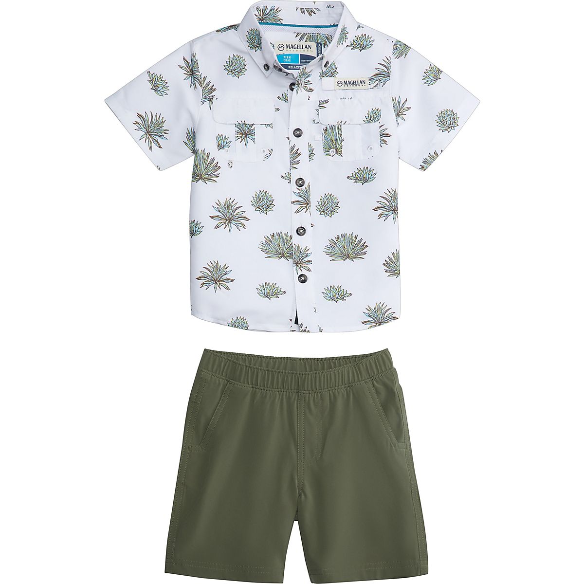 Magellan Outdoors Toddler Boys' Laguna Madre Print Shirt and Shorts Set