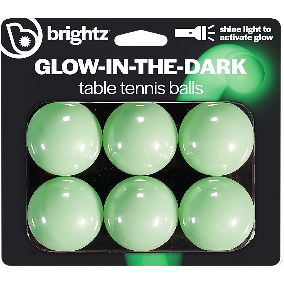 Brightz GlowintheDark Table Tennis Balls 6Pack Academy