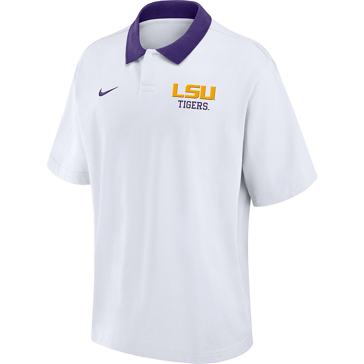 Nike Men's LSU Cotton Legacy Club Polo Shirt Academy
