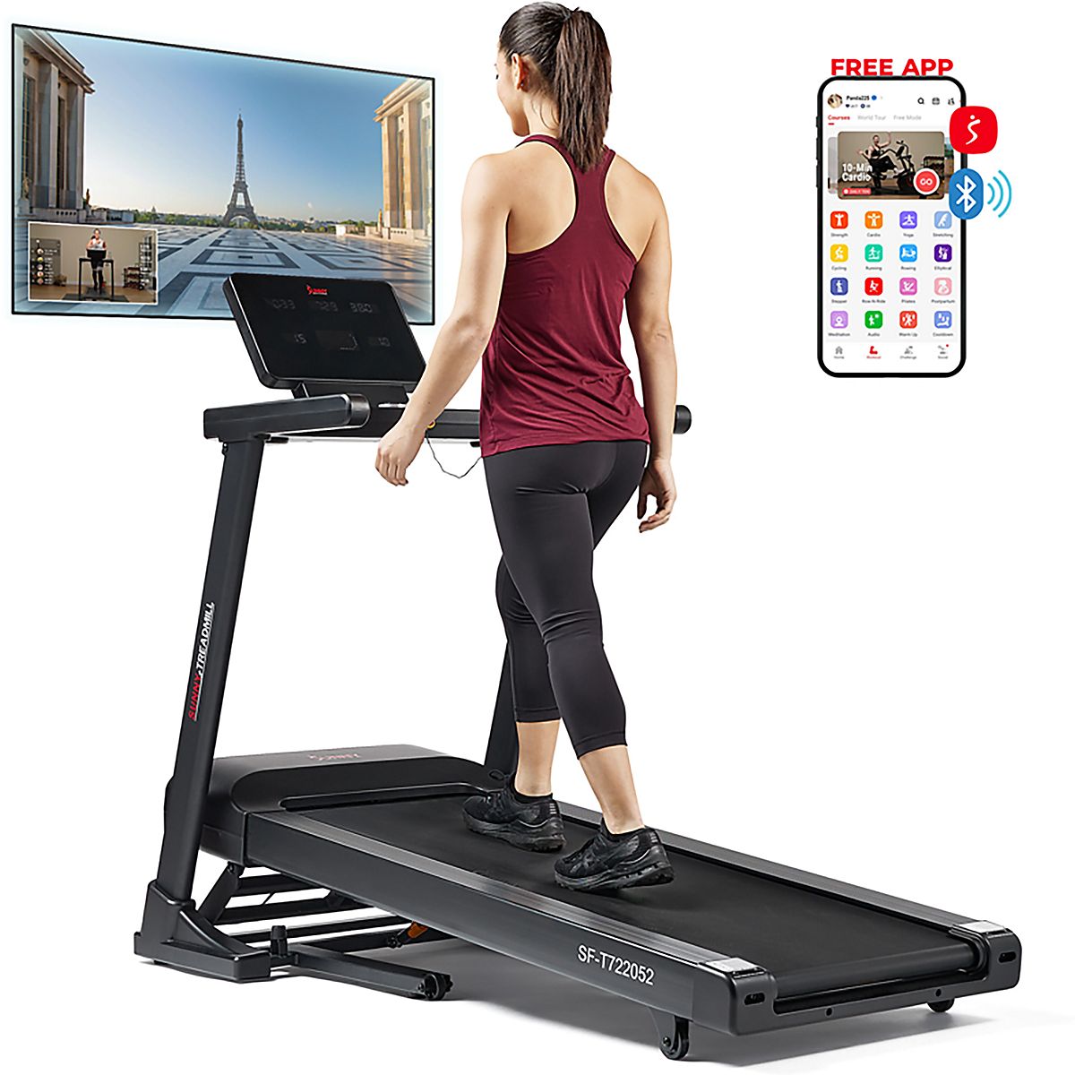 Sunny Health & Fitness Astra Elite Smart Auto Incline Brushless Motor Treadmill