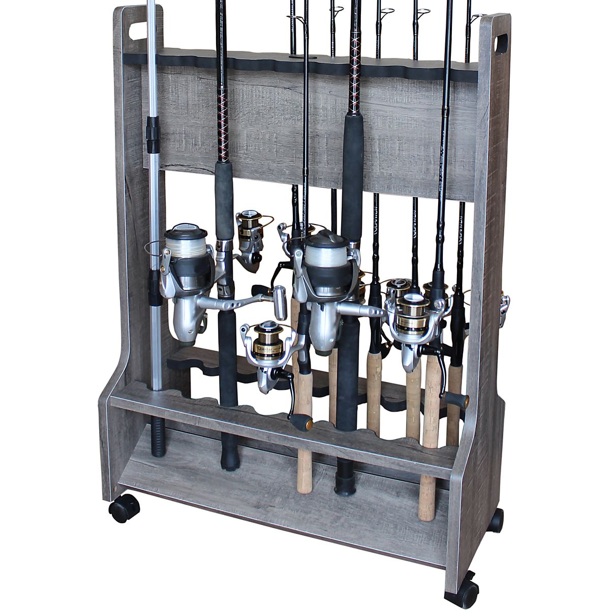 Rush Creek Double-Sided 16-Rod Rolling Storage Rack | Academy