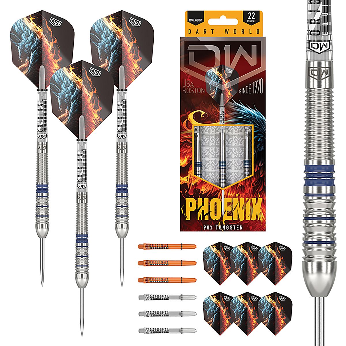 Dart World Phoenix 90% Tungsten Steel Darts | Academy