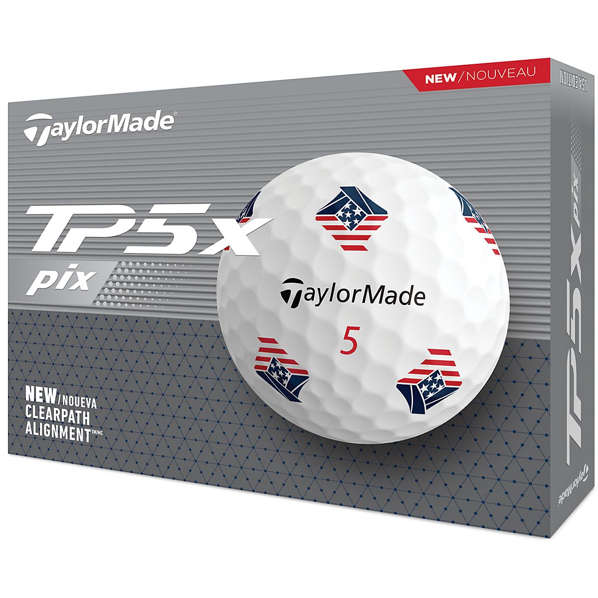 TaylorMade 2024 TP5x PIX 3.0 USA Golf Balls 12-Pack | Academy