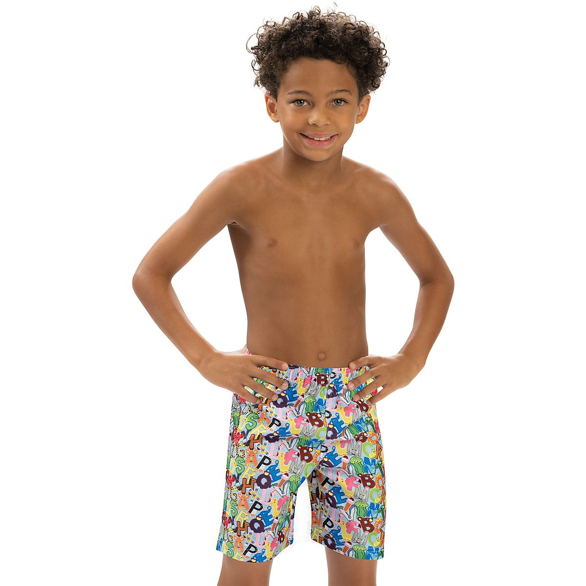 Babyhug Swimming Trunk with Cap Dolphin Print - Light Blue