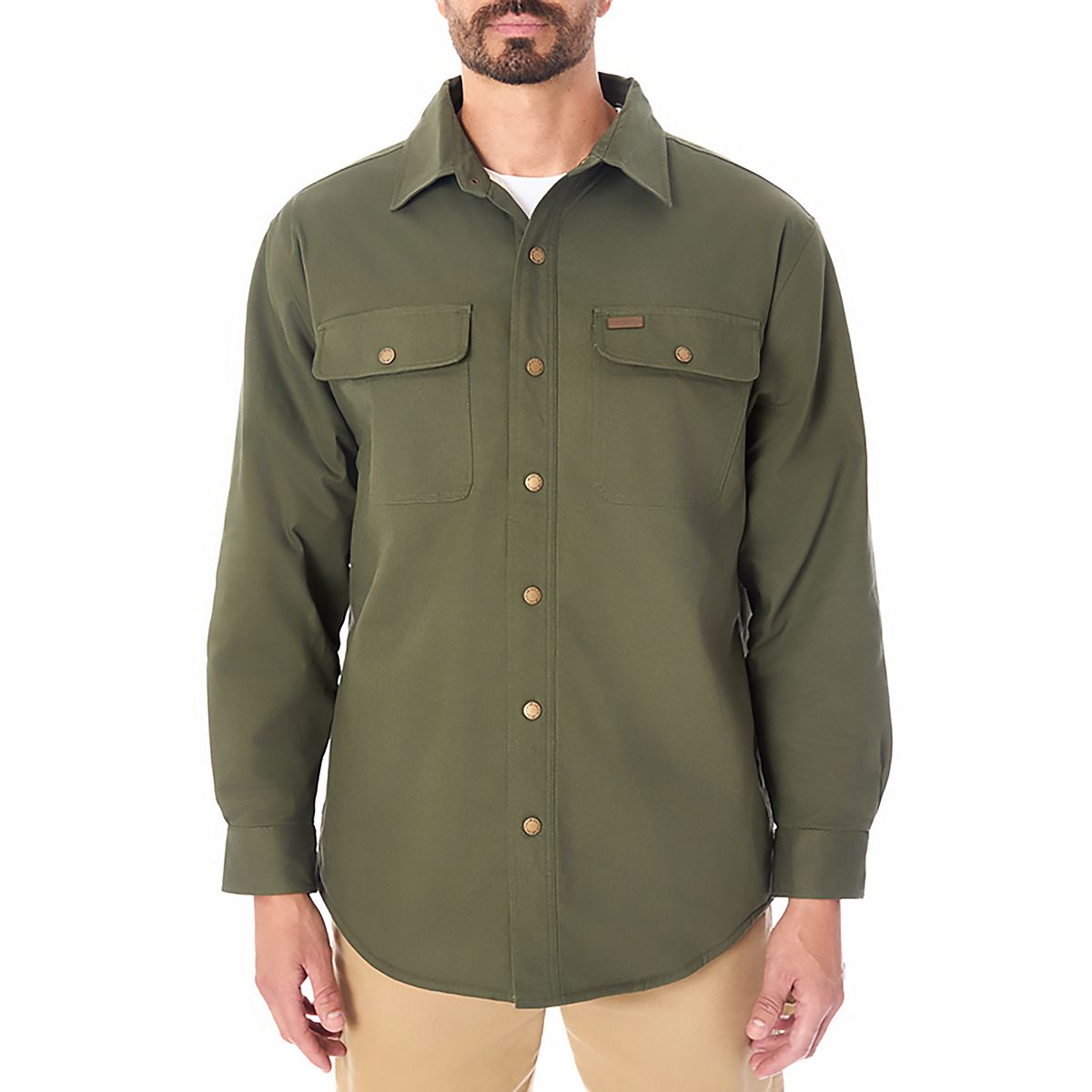 Smith's Workwear Men's Sherpa-Lined Canvas Snap Shirt-Jacket | Academy