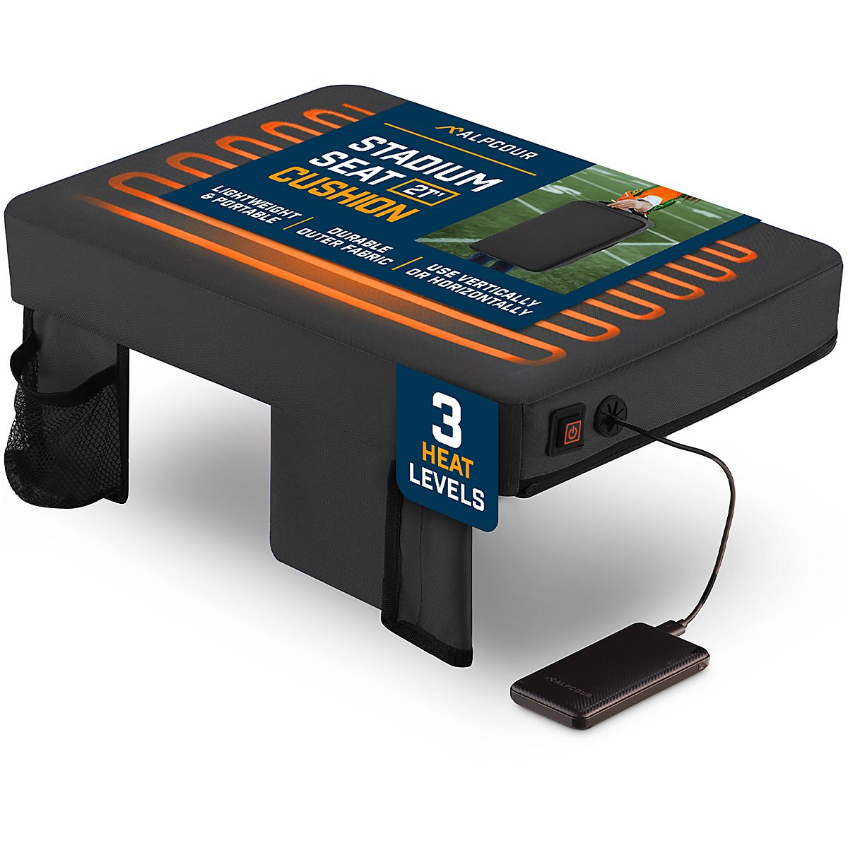 Alpcour Portable Extra Thick Heated Stadium Seat Cushion | Academy