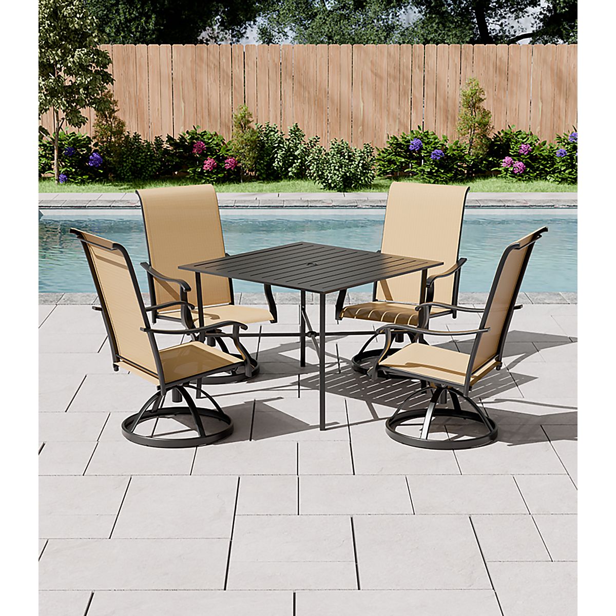 Mosaic Livingston 5-Piece Sling Swivel Dining Set | Academy