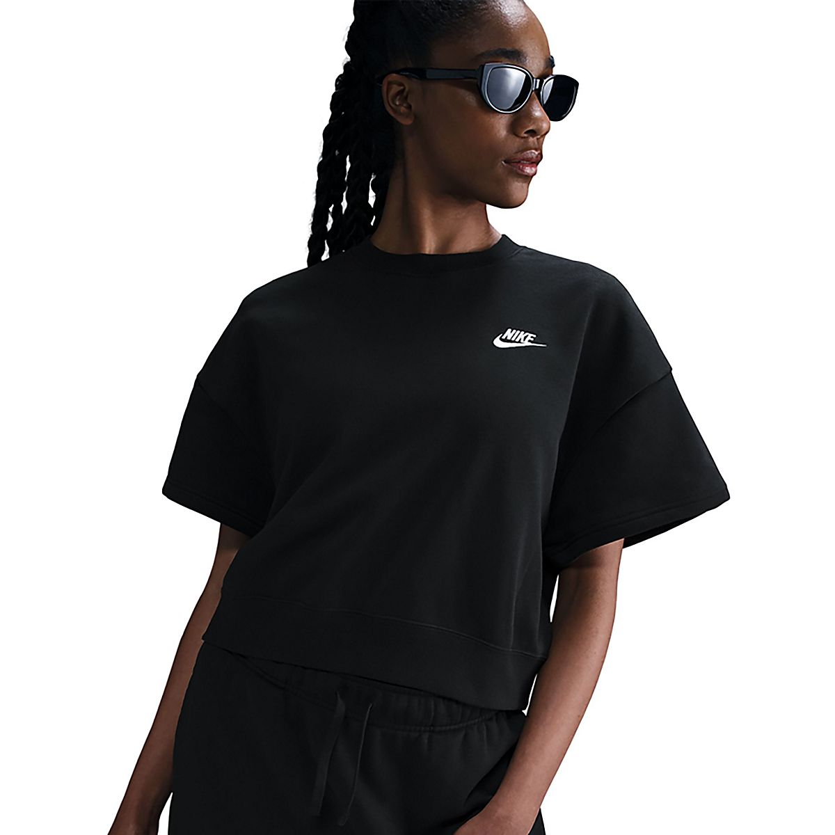 ナイキ Nike 【 Club Moto Short Sleeve T-Shirt Women's 】 レディース Nike Club Moto cropped t-shirt in black | ASOS