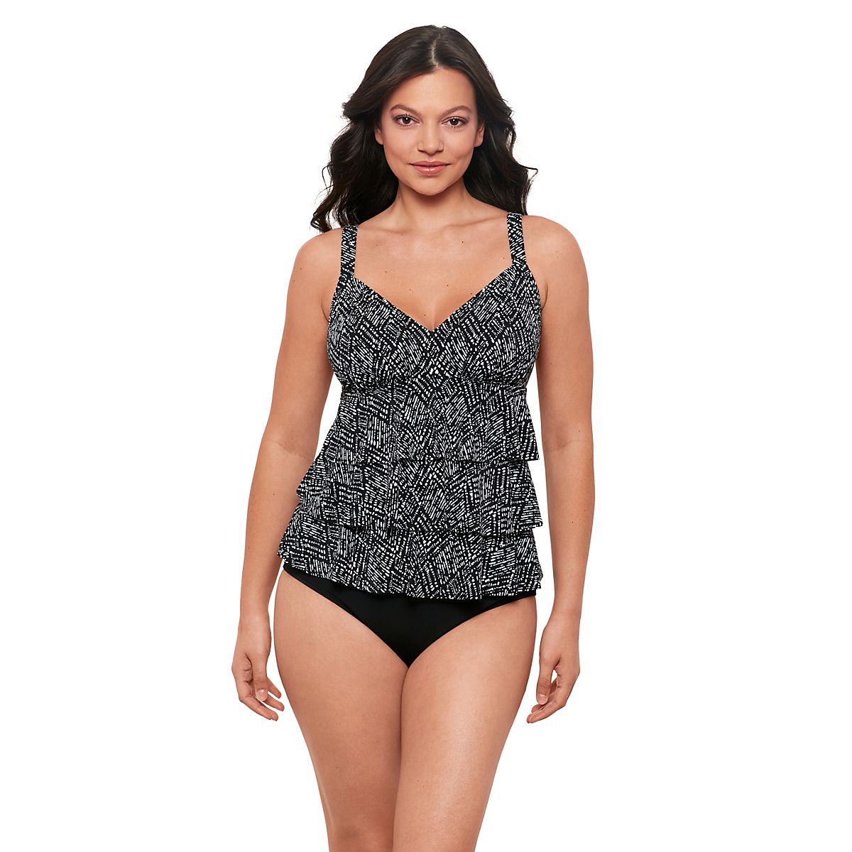 Swim Solutions Hi Low Tankini Top Size 8 main image 1