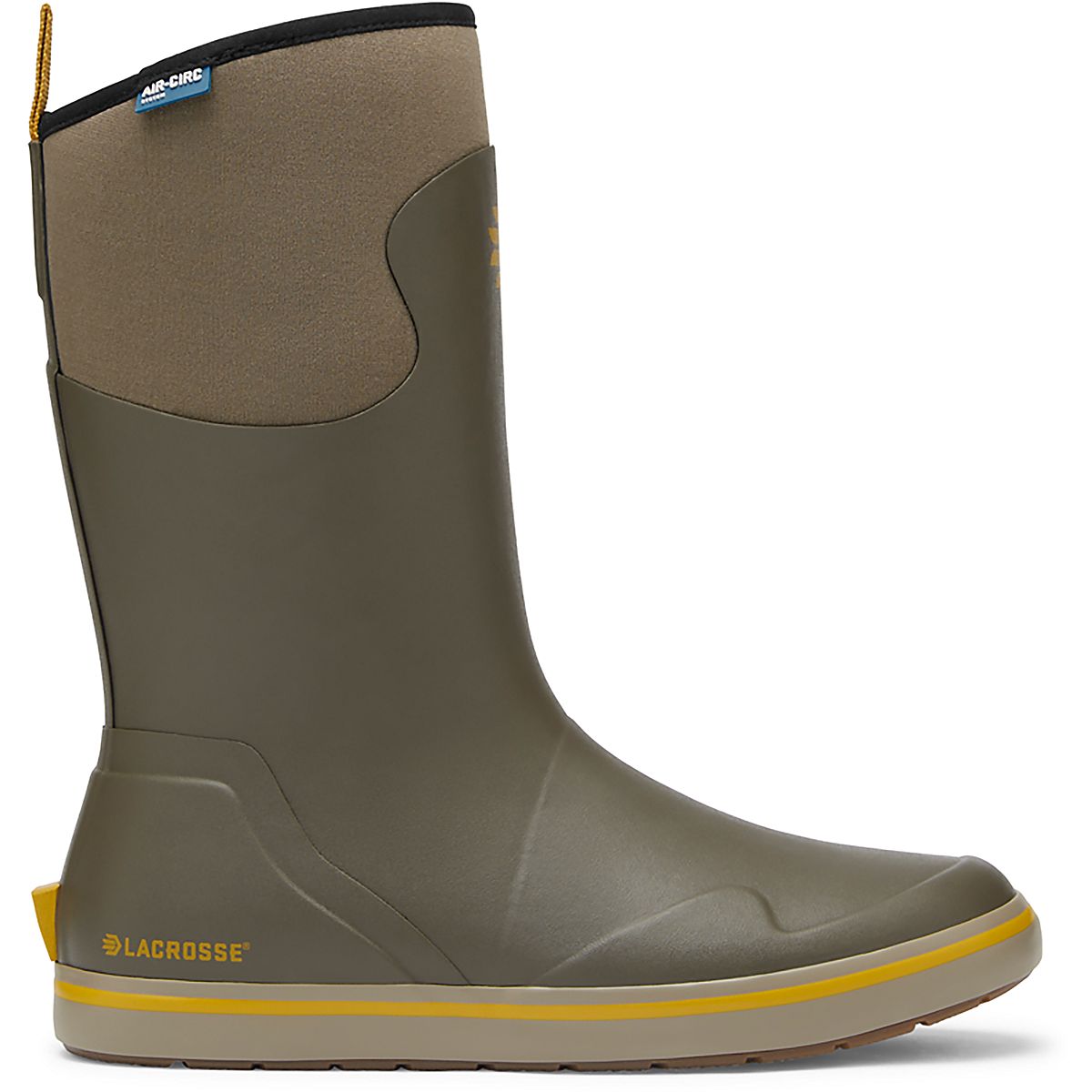Lacrosse Men's Alpha Deck Boot Dark Shadow Size 9 - Waterproof Slip-On Rubber Boot
