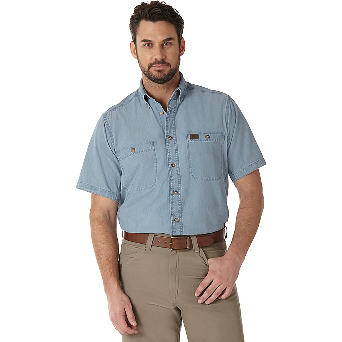 Wrangler Men's Riggs Workwear Chambray Button Down Work Shirt