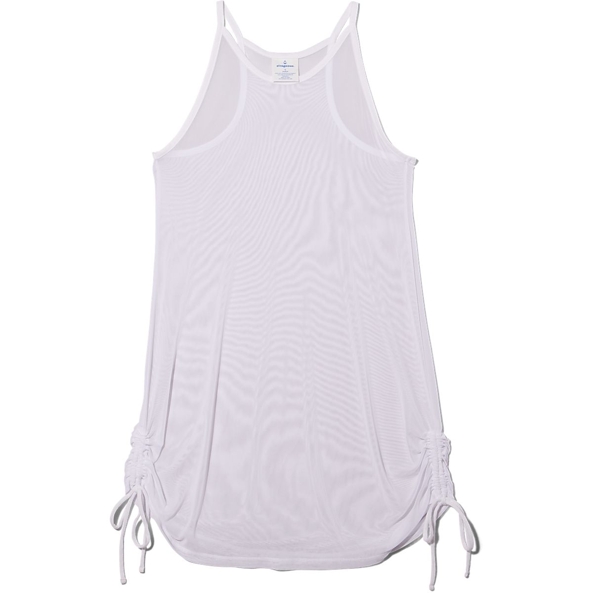 O'RAGEOUS white gauze tank w/embroidery swim cover up top