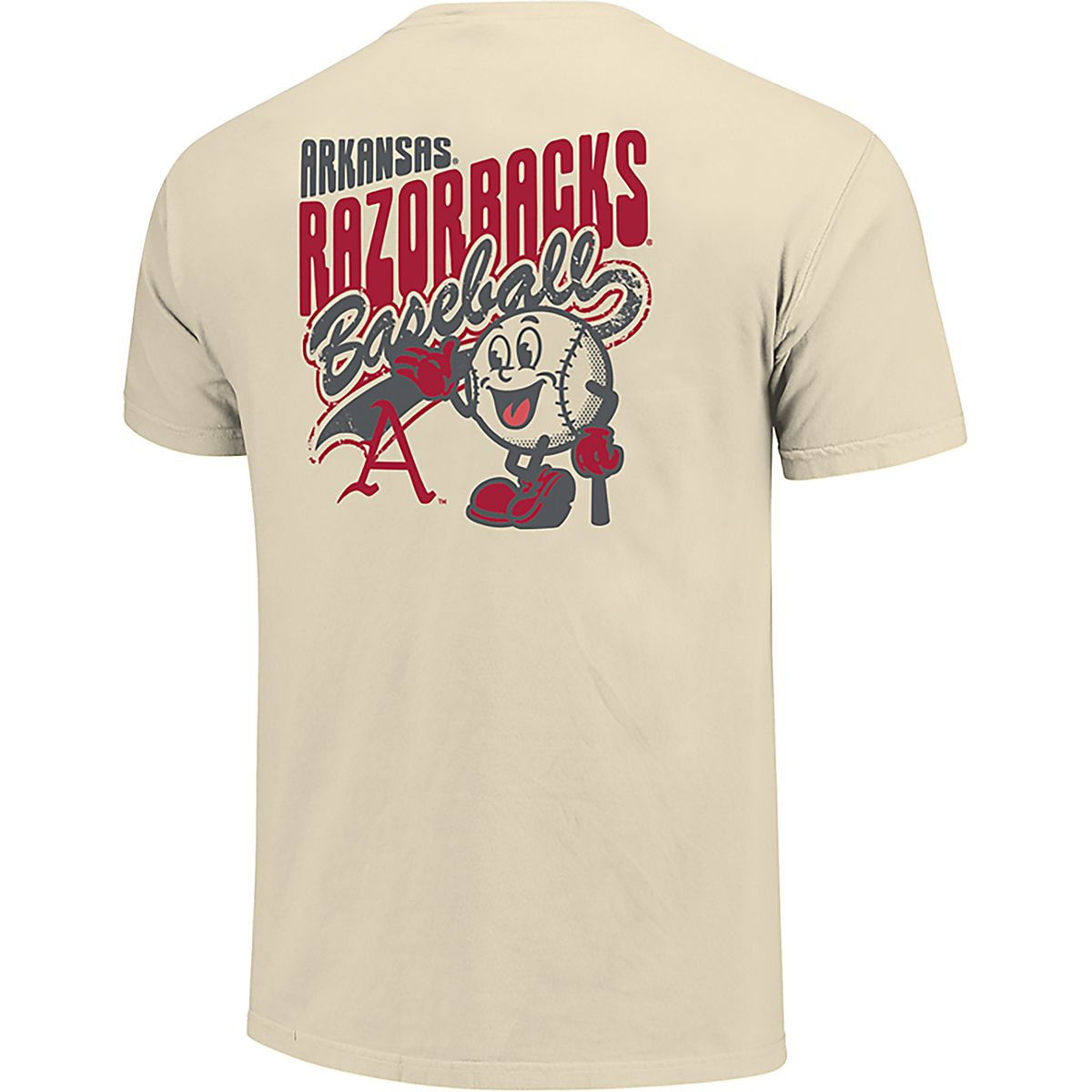 Image One Men's Arkansas Razorbacks Baseball Retro Vibe Comfort Color ...