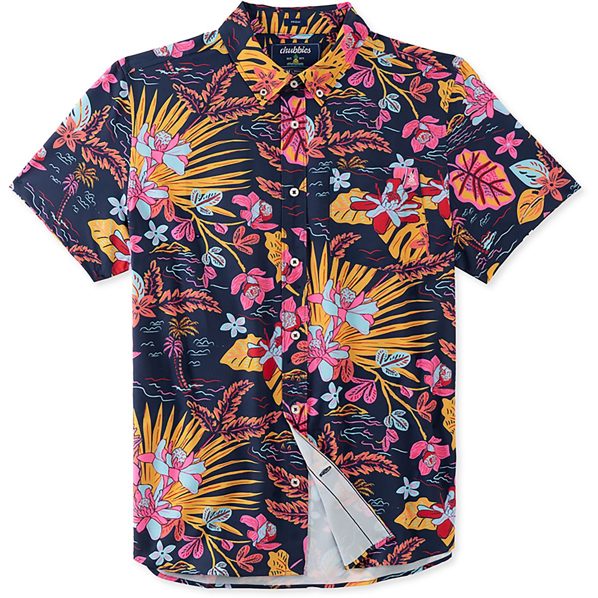 Chubbies The Leafscape Performance Short Sleeve Sport Shirt - Navy