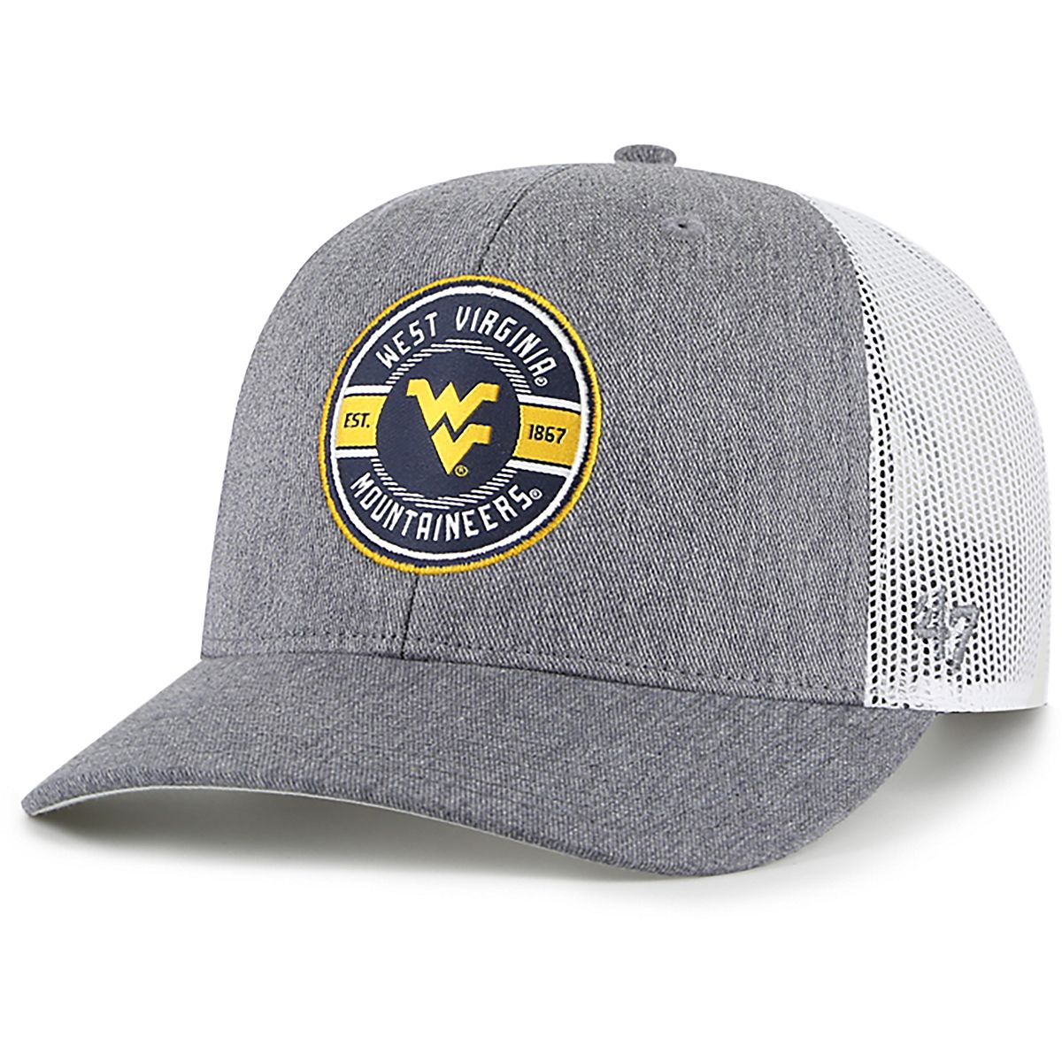 47 Adults' West Virginia Round Hash Mark Trucker Cap | Academy
